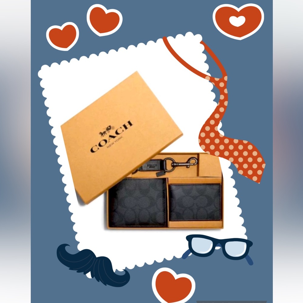 NWT Coach Boxed 3 in 1 Wallet Gift Set in Signature Canvas Black - Picture 10 of 10